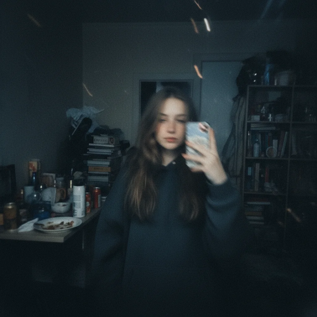 Bad source photo example for AI Barbie filter — blurry, dark lighting — Image 2 tips