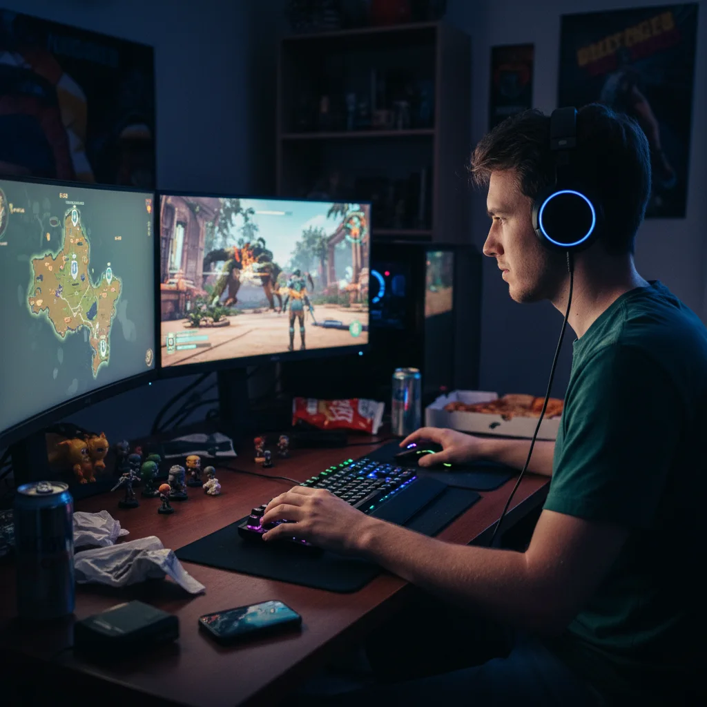 Original portrait of a gamer before AI caricature transformation — input for Image 2 caricature prompt