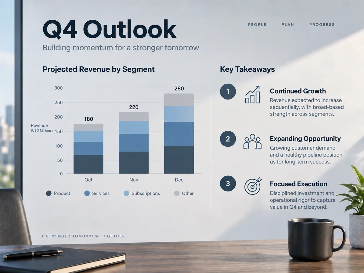 Q4 Outlook als Präsentationsentwurf