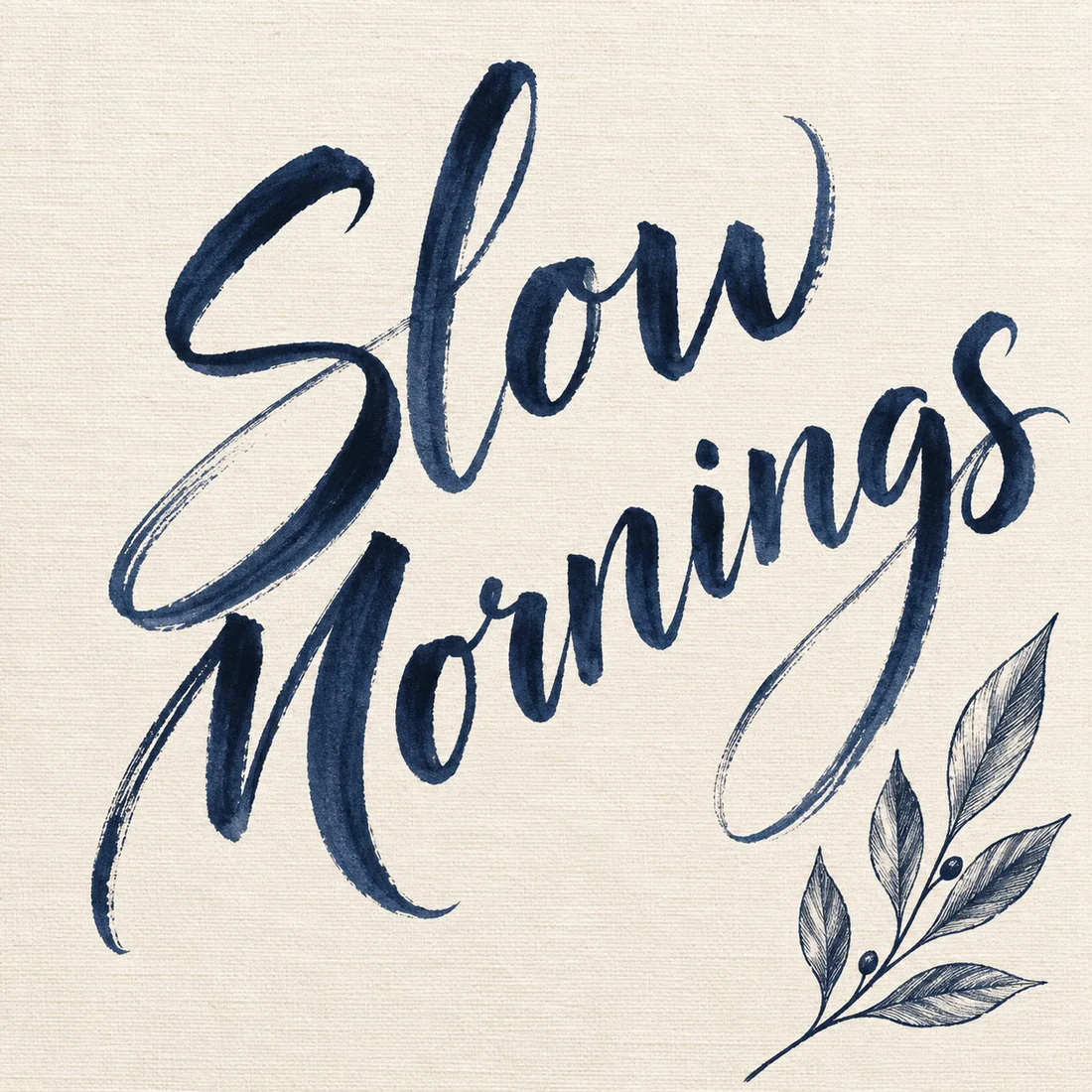 Slow Mornings in Pinselschrift