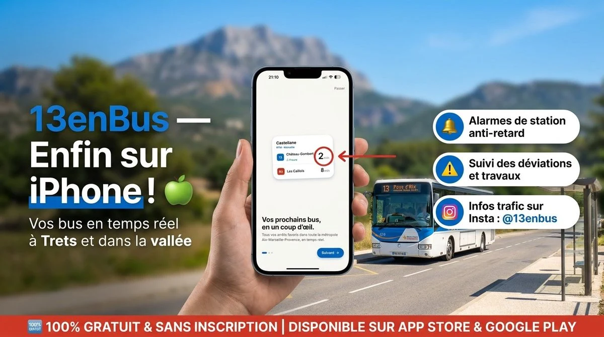 13enBus iPhone Launch Banner: product ad preview with campaign styling and polished commercial composition.