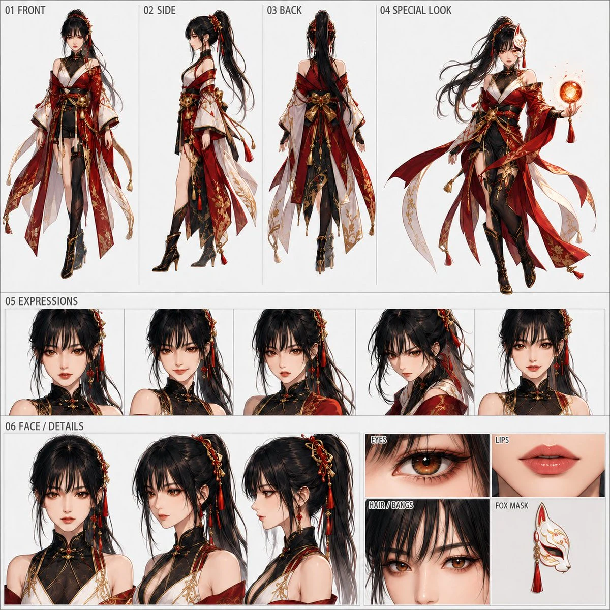 Anime Character Design Reference Sheet storyboard visual
