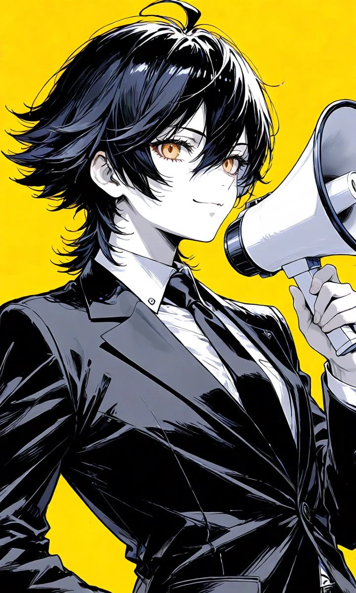 Anime Megaphone Announcer Character portrait visual