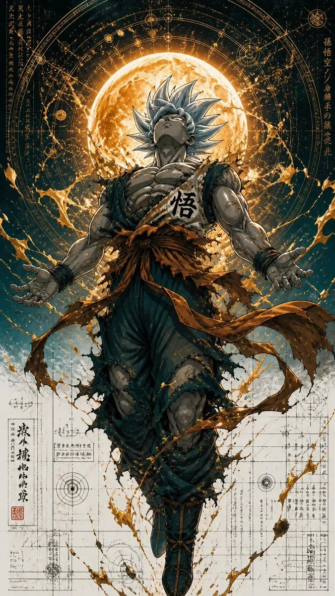 Anime Warrior Shonen Power-Up poster GPT Image 2 prompt example