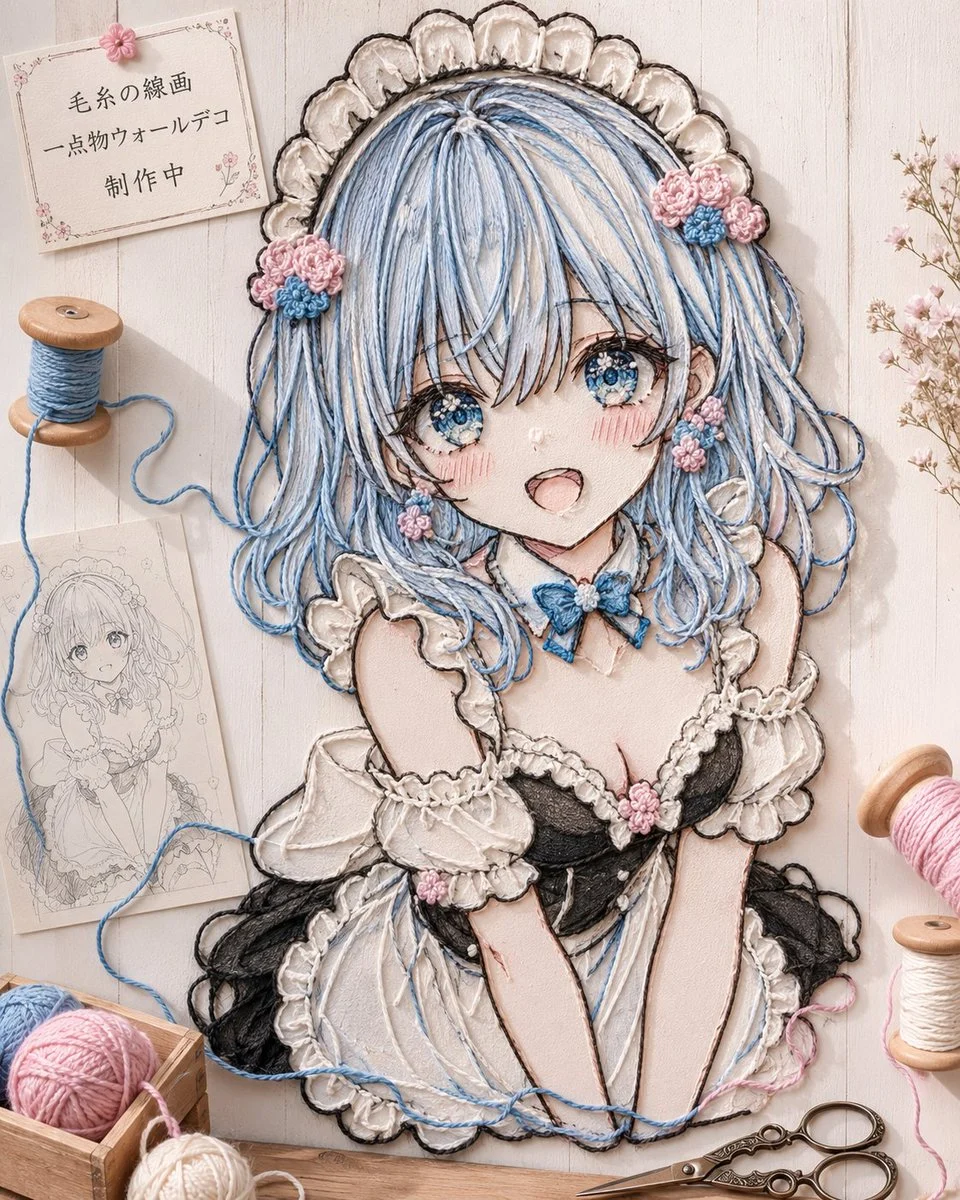 Anime Yarn Wall Art Portrait ecommerce visual with clean product presentation, shop-ready composition and detailed styling