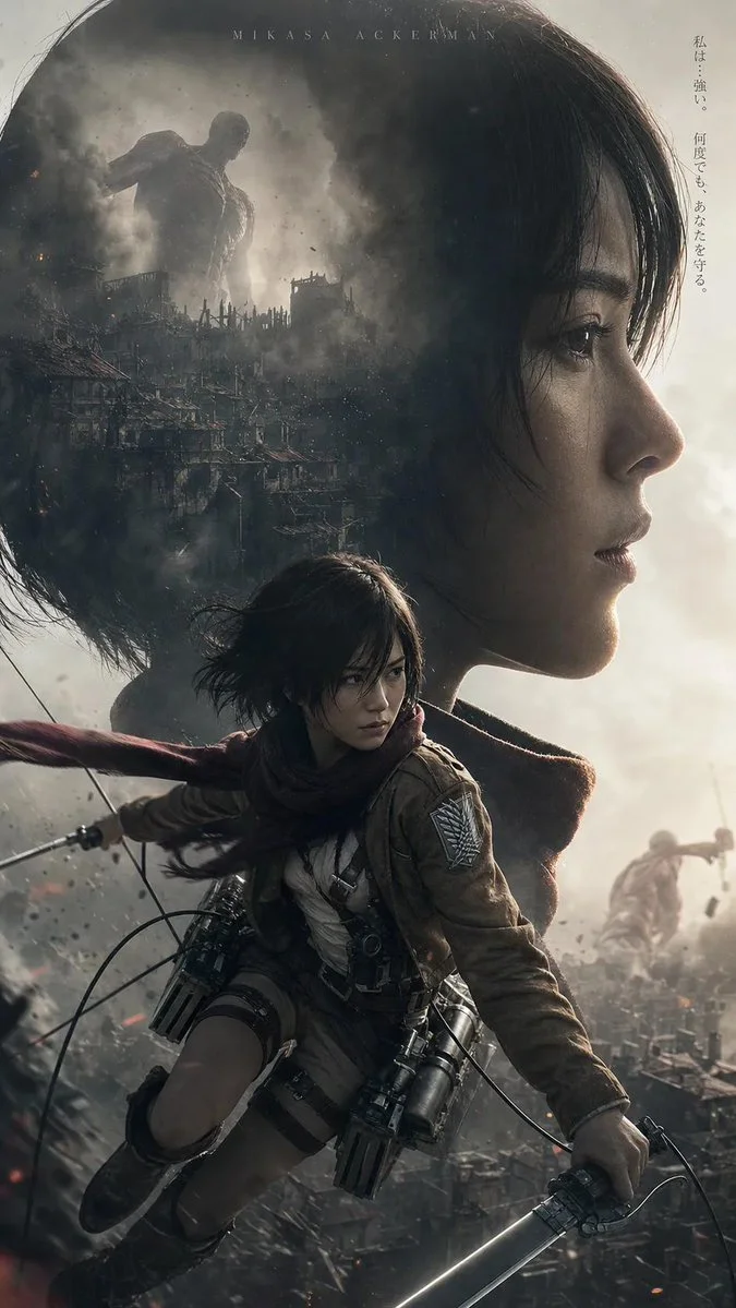 Apocalyptic Titan Warrior Anime Poster poster GPT Image 2 prompt example