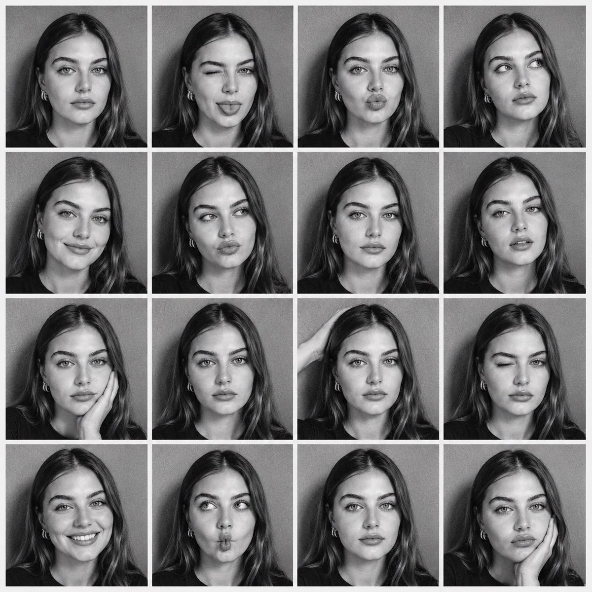 B&W Photobooth Contact Sheet portrait visual