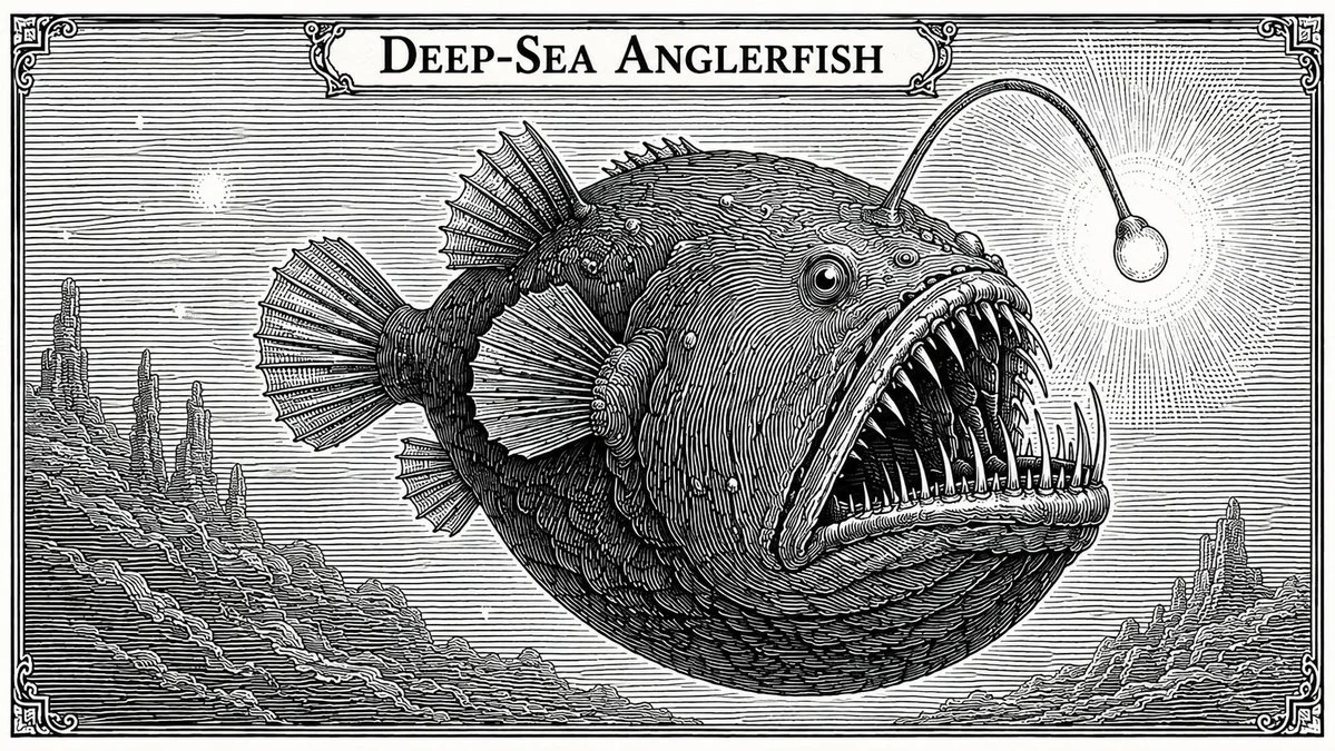 Banknote Engraving Deep Sea Creatures with structured educational layout, readable annotations and clean visual hierarchy