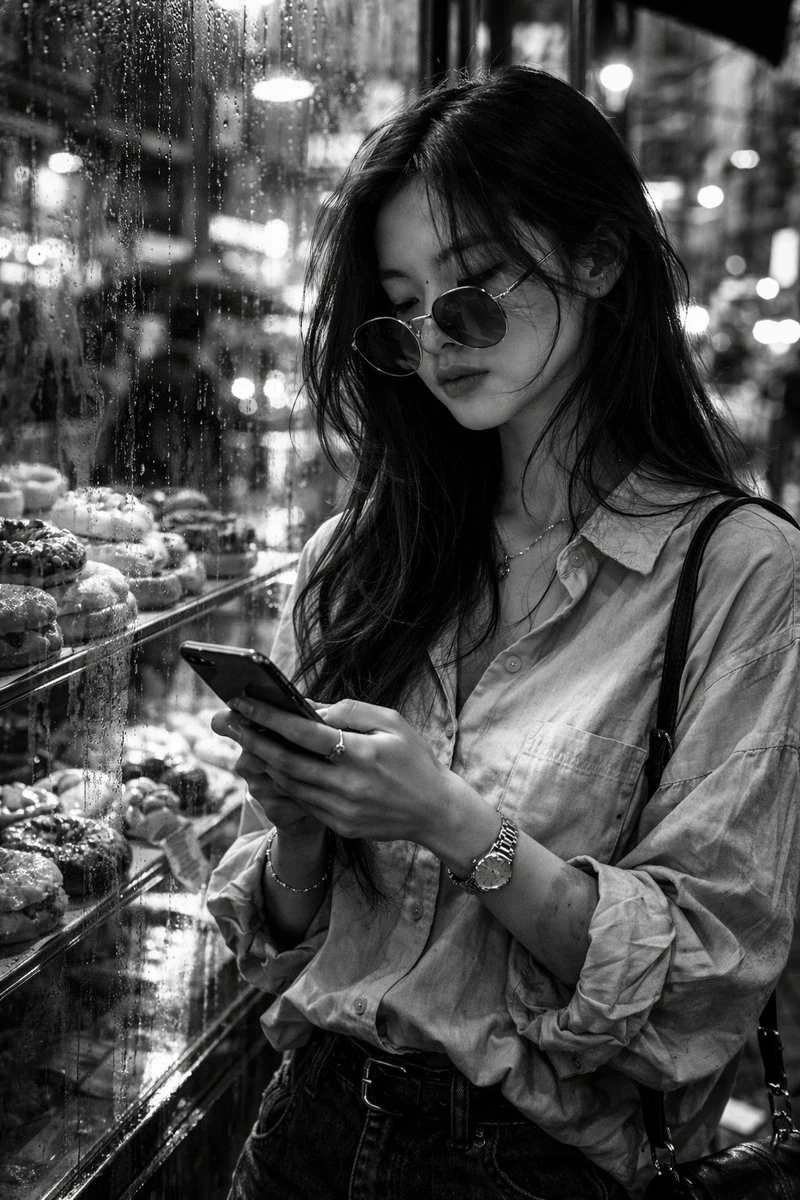 Black and White Street Fashion Snapshot social media visual