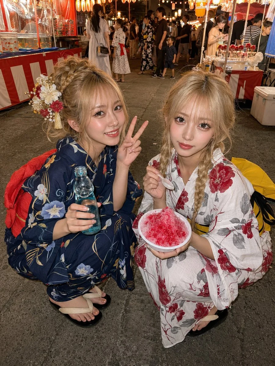 Blonde Girls at Summer Festival social media visual