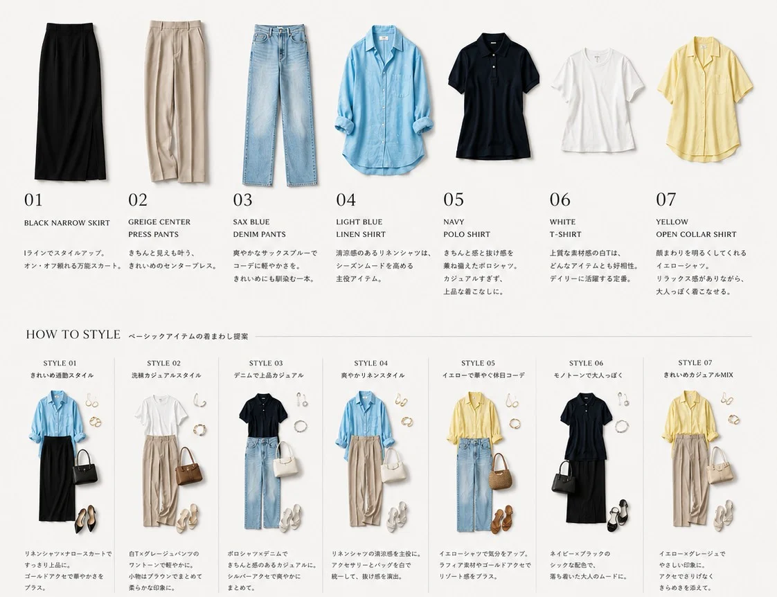 Capsule Wardrobe Styling Board with campaign-ready composition, brand-focused styling and premium commercial lighting