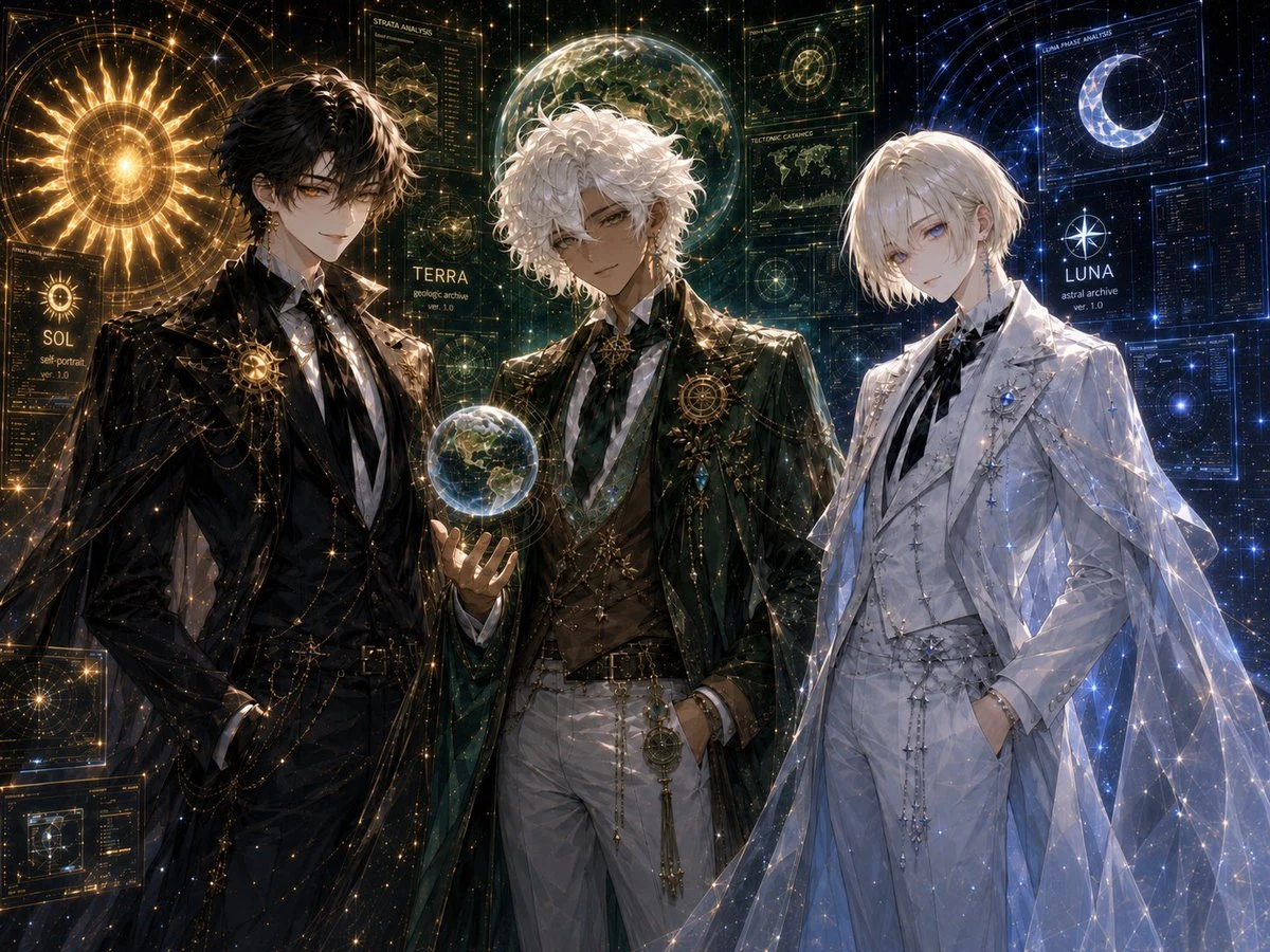 Celestial Archive Trio storyboard visual