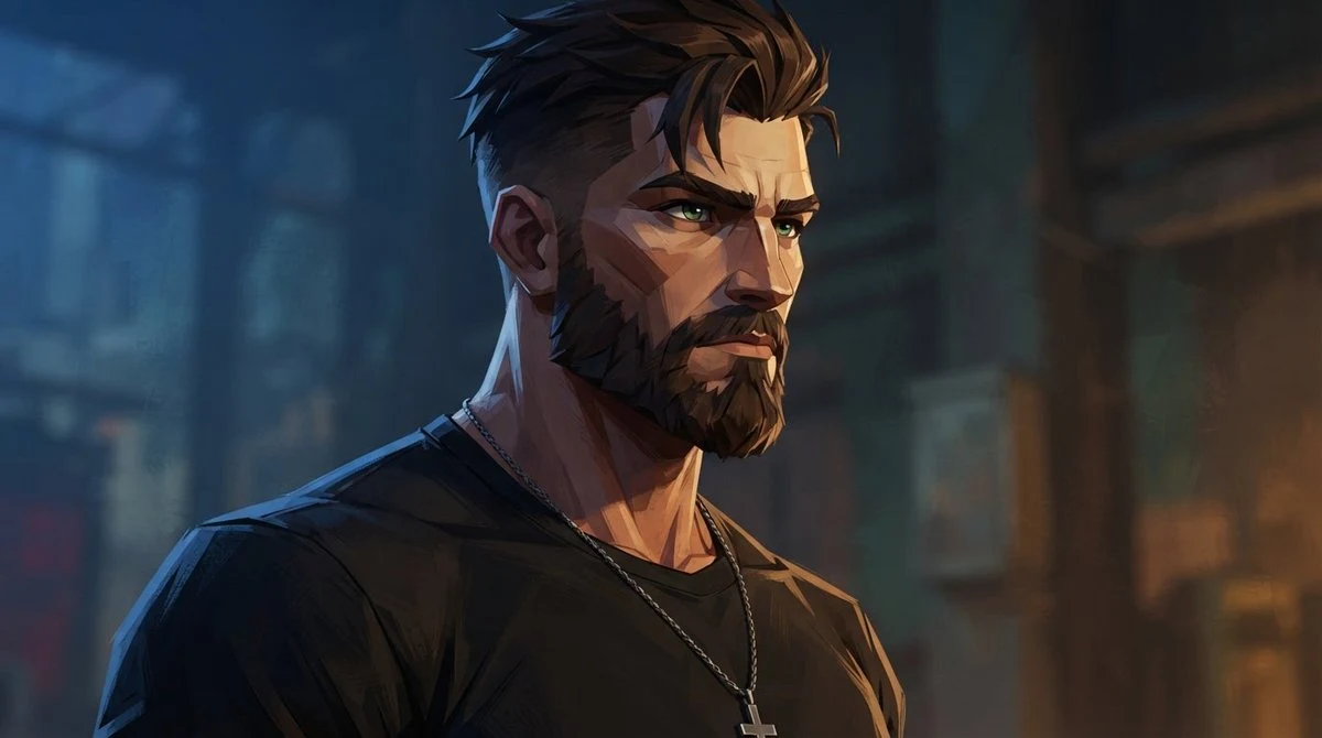 Cinematic Bearded Man Portrait portrait visual