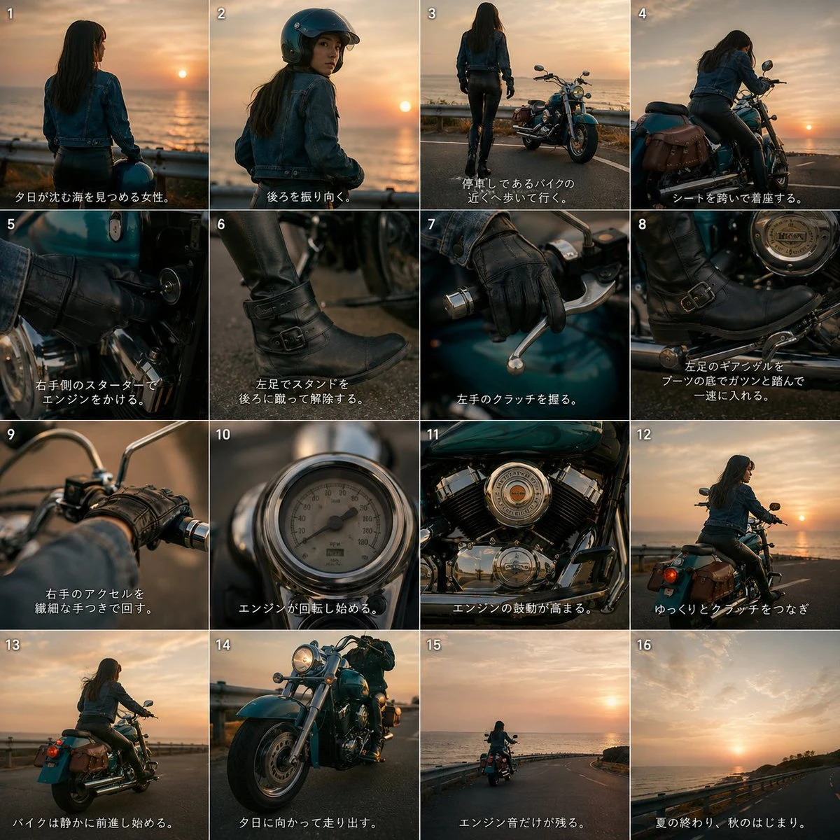 Cinematic Motorcycle Storyboard storyboard visual