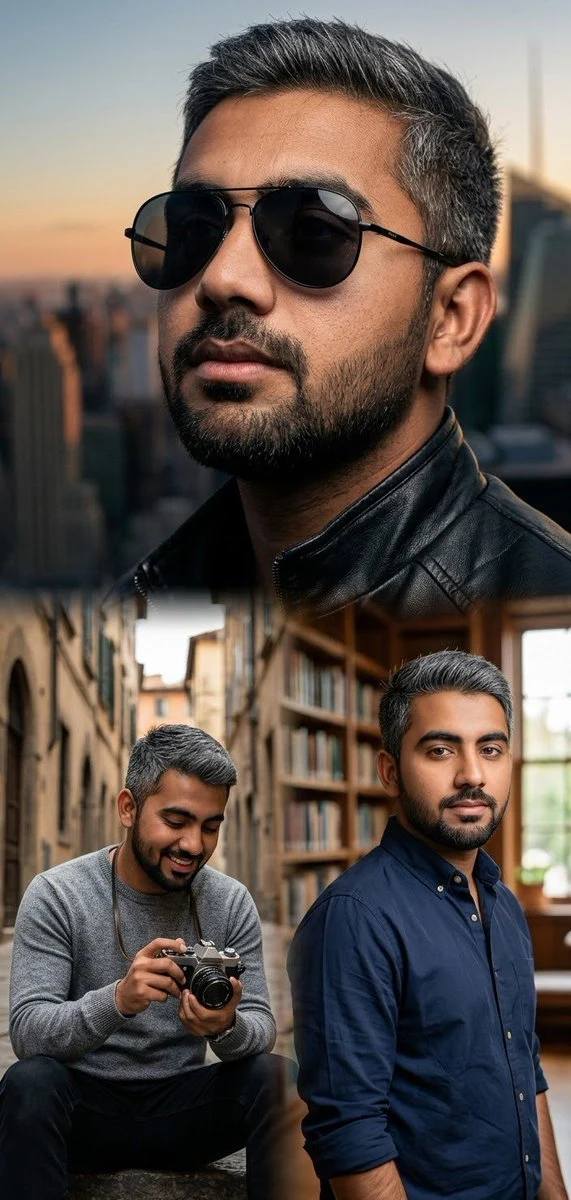 Cinematic Portrait Collage with Identity Preservation portrait visual