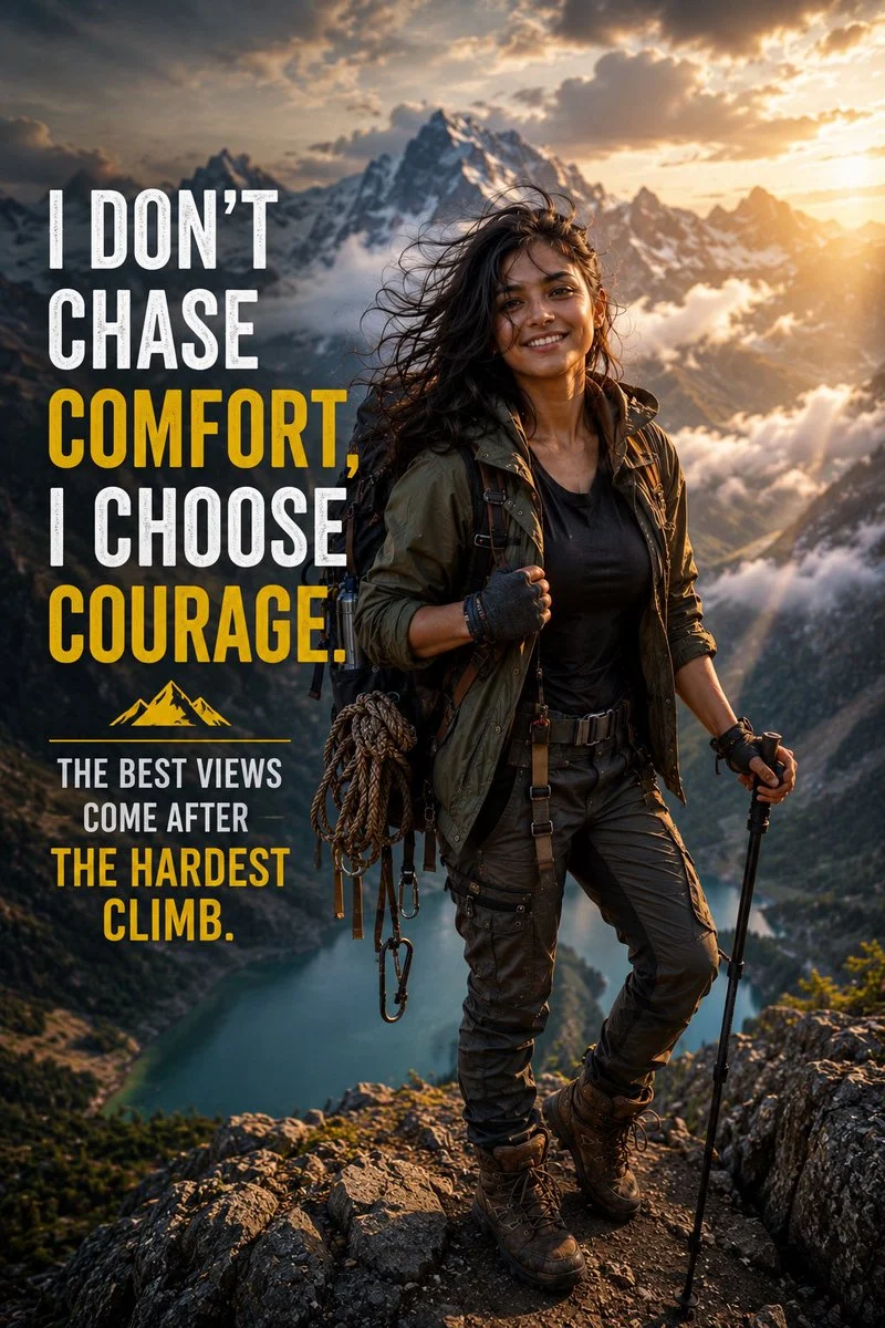 Cinematic Portrait of a Mountain Explorer with social-ready composition, lifestyle framing and shareable visual storytelling