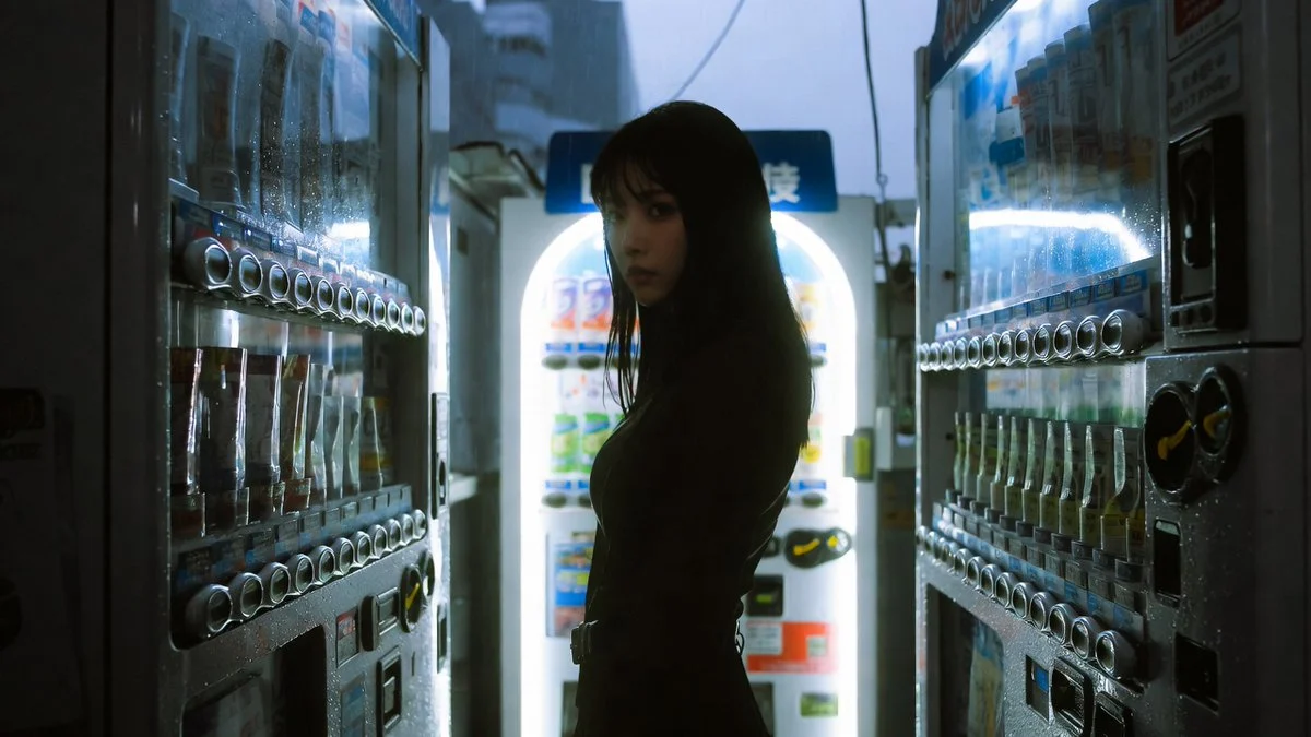 Cinematic Shinjuku Vending Machine Editorial with campaign-ready composition, brand-focused styling and premium commercial lighting