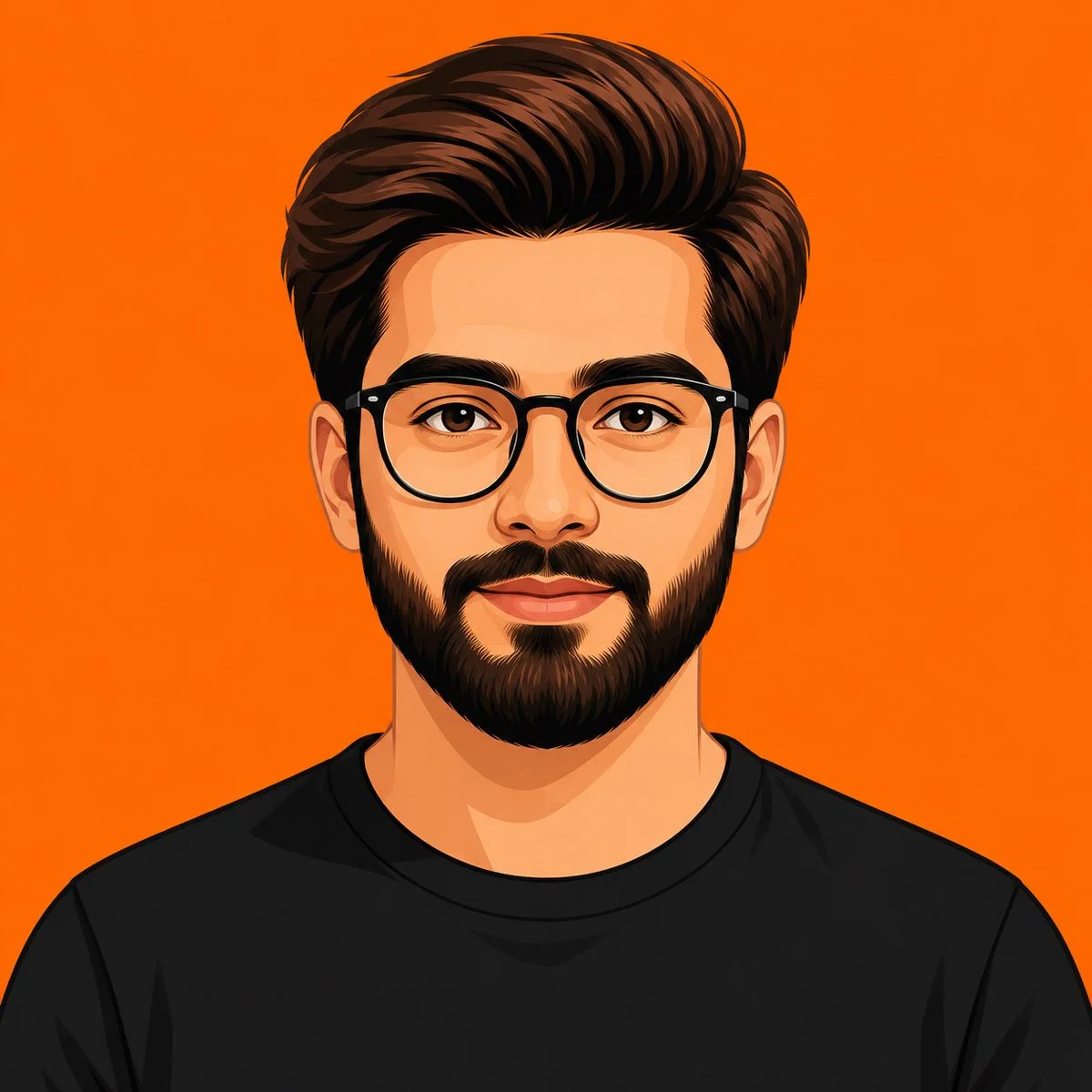 Clean Flat Vector Avatar with expressive portrait styling, crisp facial detail and profile-ready composition