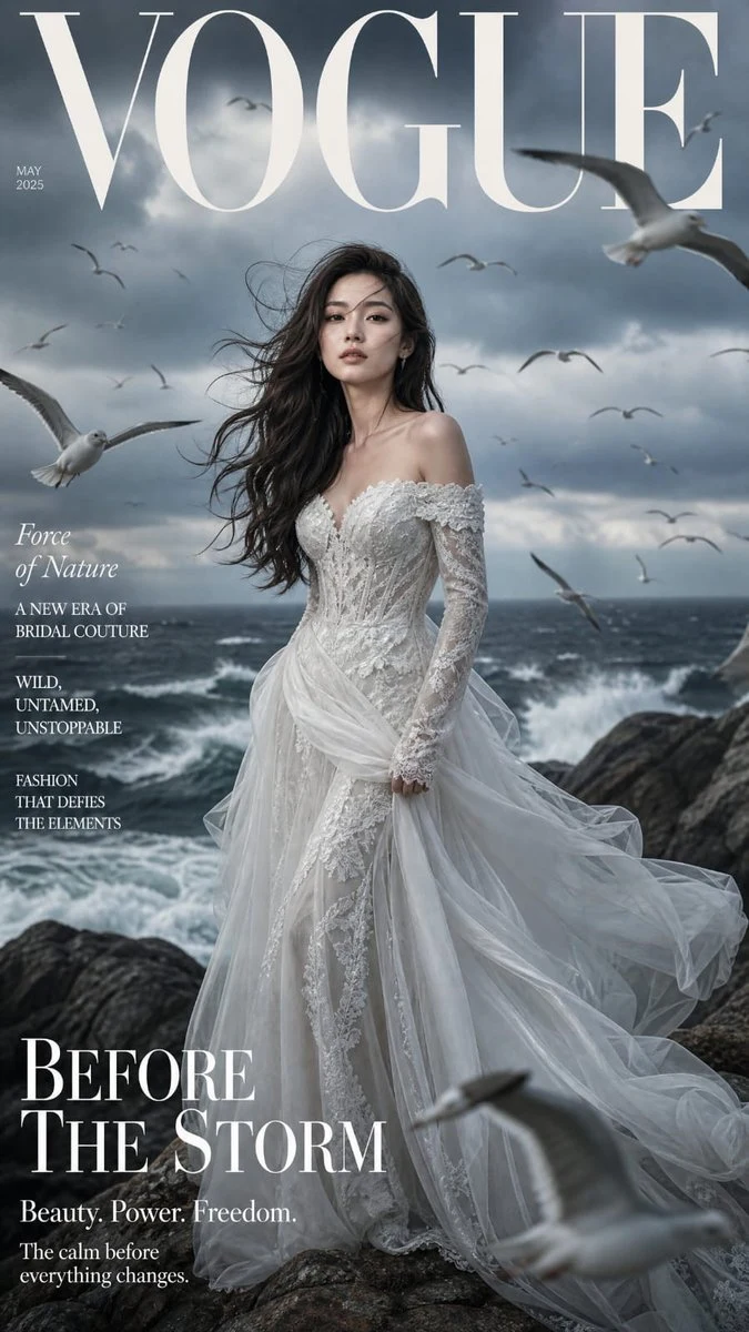 Coastal High-Fashion Magazine Cover ad creative visual