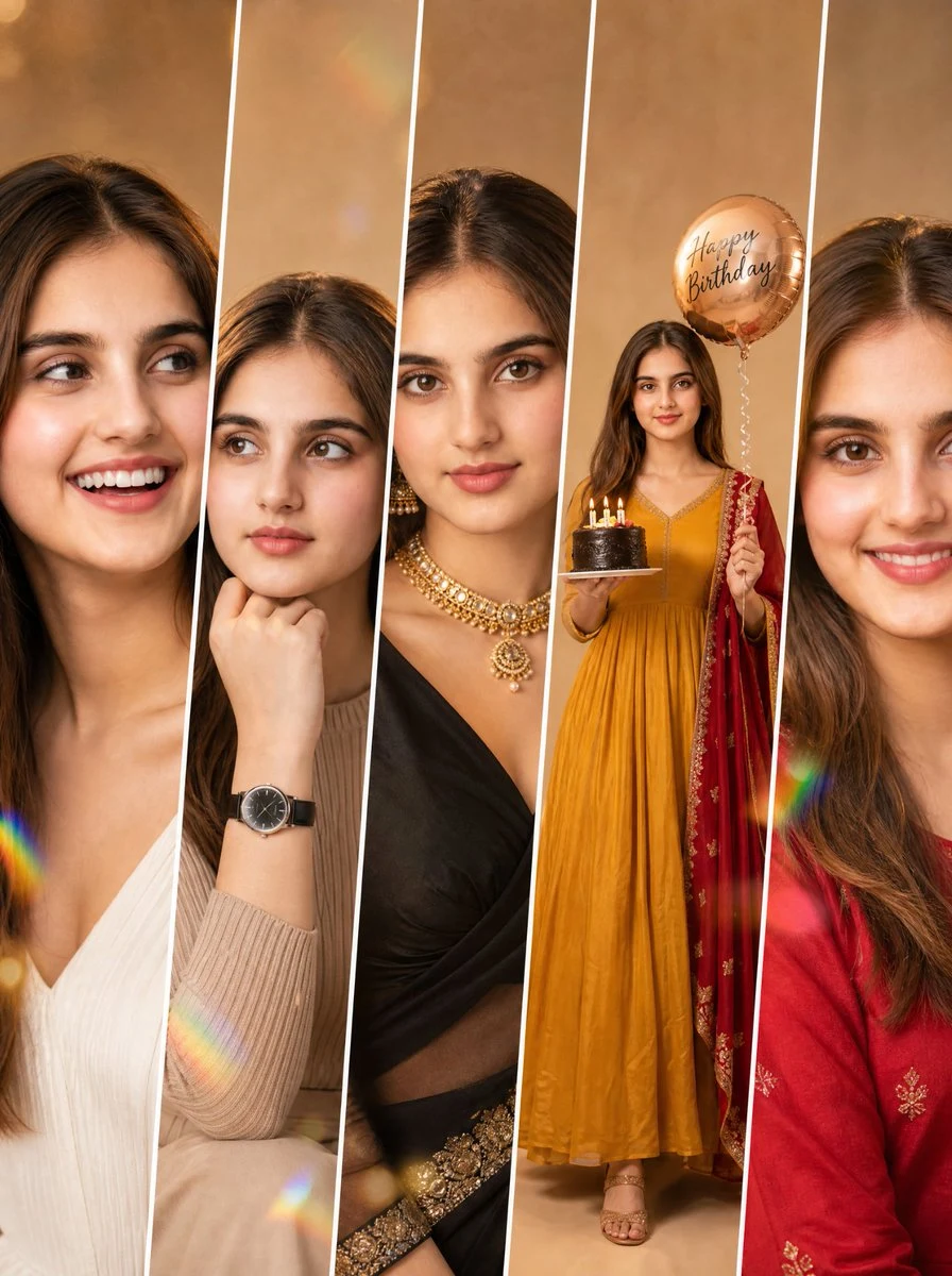 Consistent Fashion Collage Portrait portrait visual