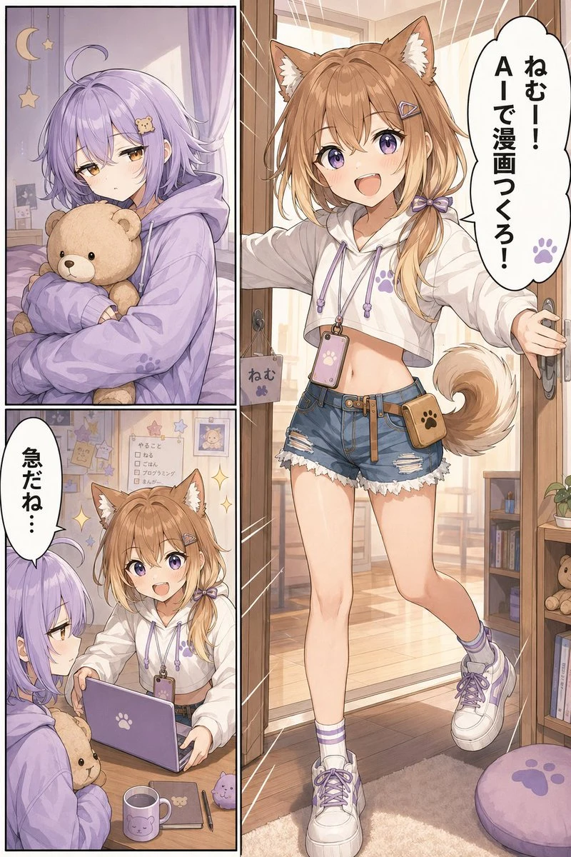 Cute AI Manga Lesson Comic Page storyboard visual