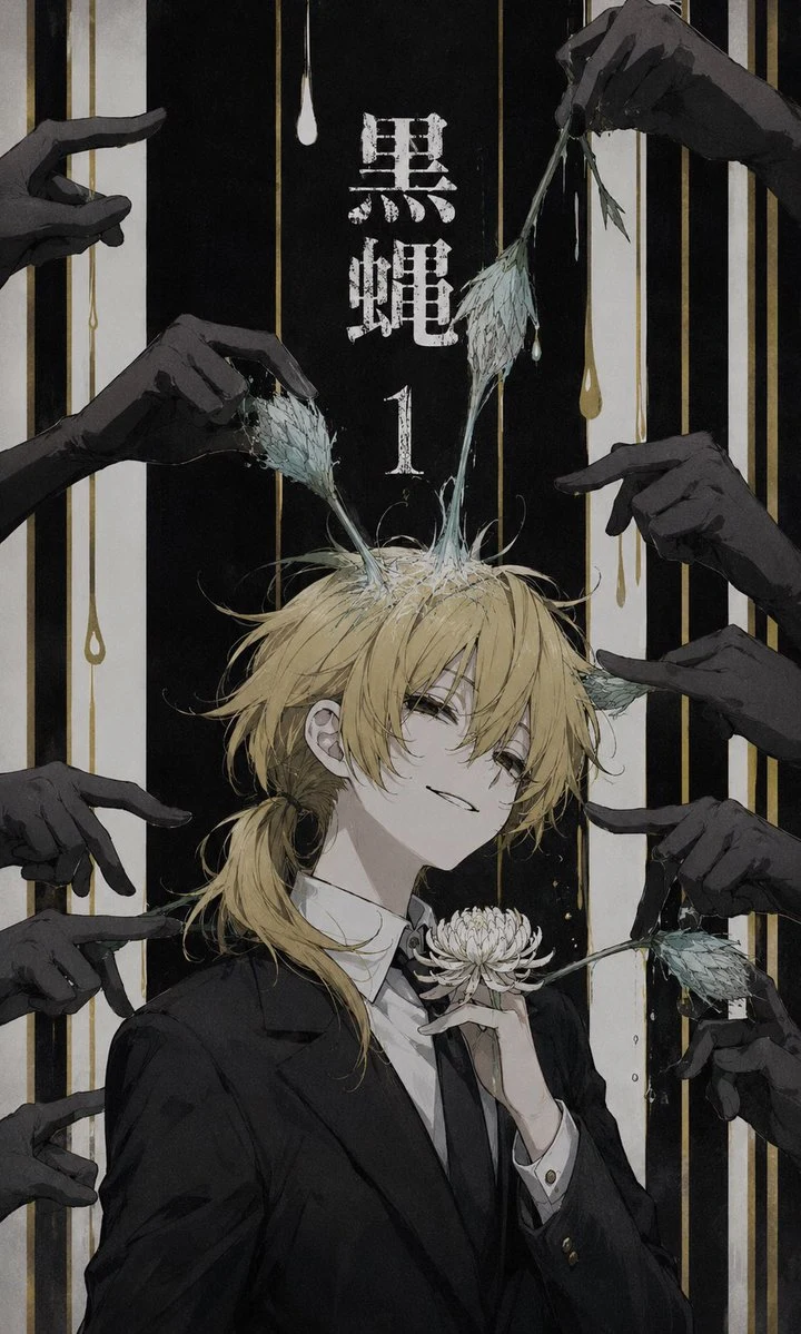 Dark Monochrome Manga Cover storyboard visual