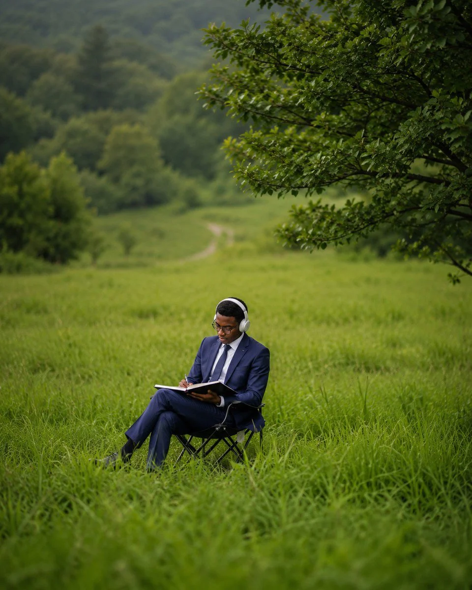 Deep Work in Nature Editorial Photo with campaign-ready composition, brand-focused styling and premium commercial lighting