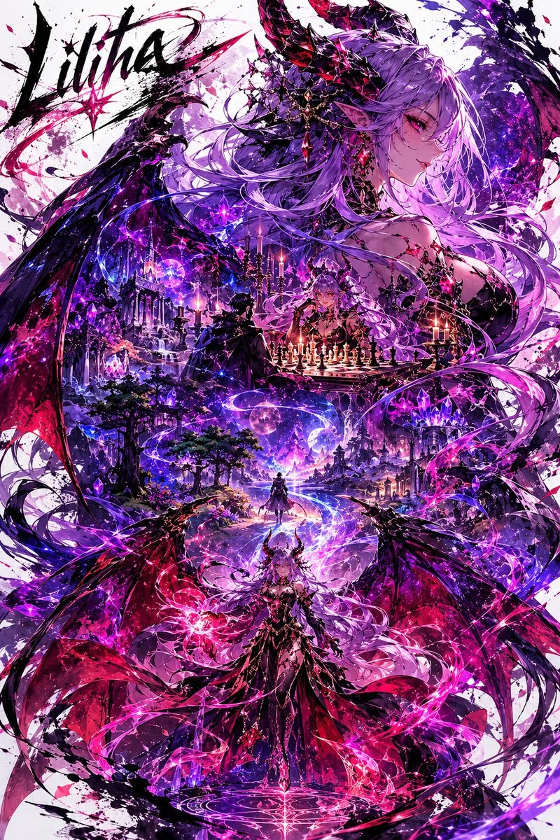 Demon Empress Lilitha Fantasy Poster portrait GPT Image 2 prompt example
