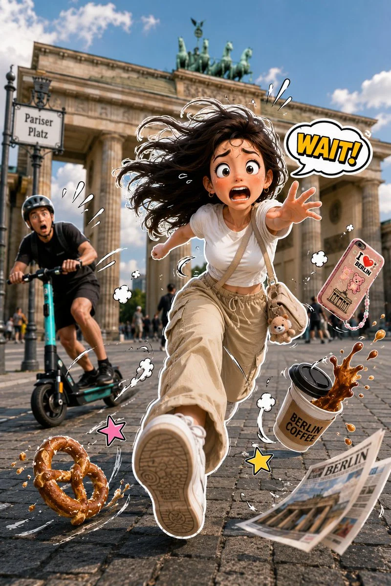 Dynamic 3D Sticker Action Scene with sequential storytelling, expressive character design and cinematic panel composition