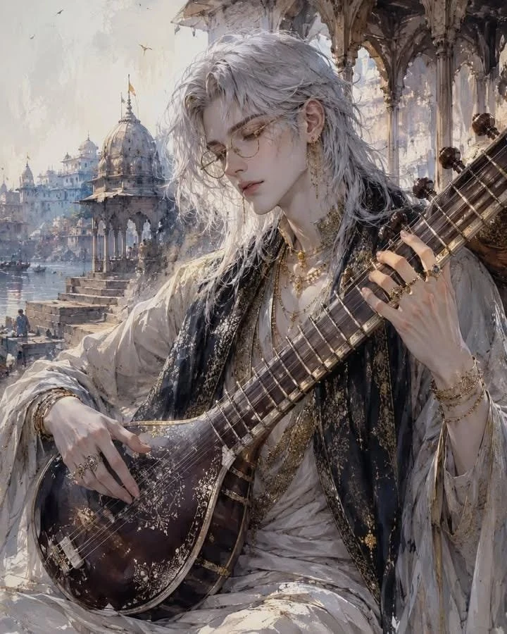 Ethereal Androgynous Musician Portrait portrait visual