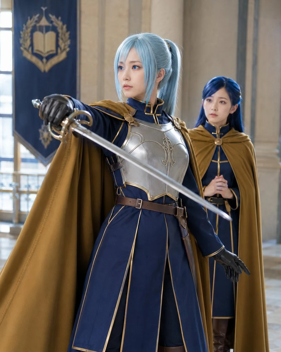 Fantasy Academy Knight Cosplay: social media prompt preview with platform-ready composition and clear design.