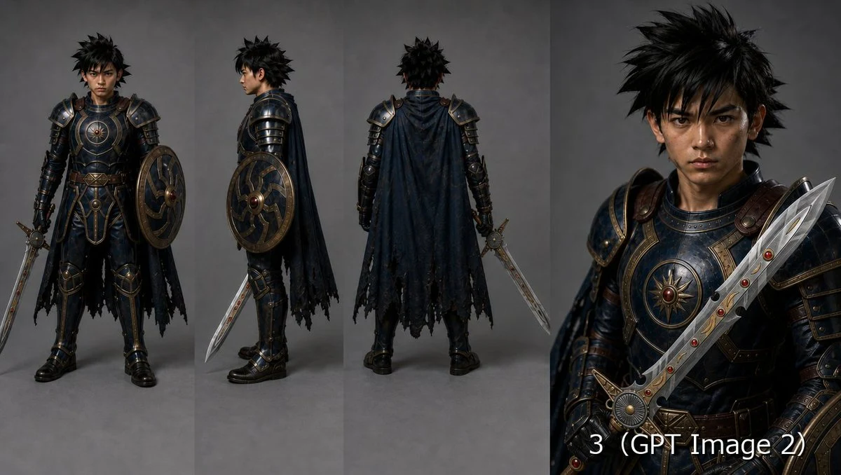 Fantasy Knight Character Turnaround Sheet storyboard visual