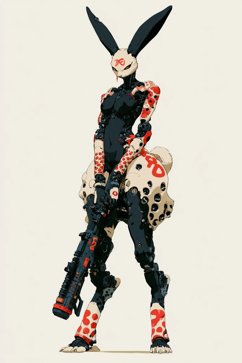Female Rabbit Mechanoid Concept storyboard visual