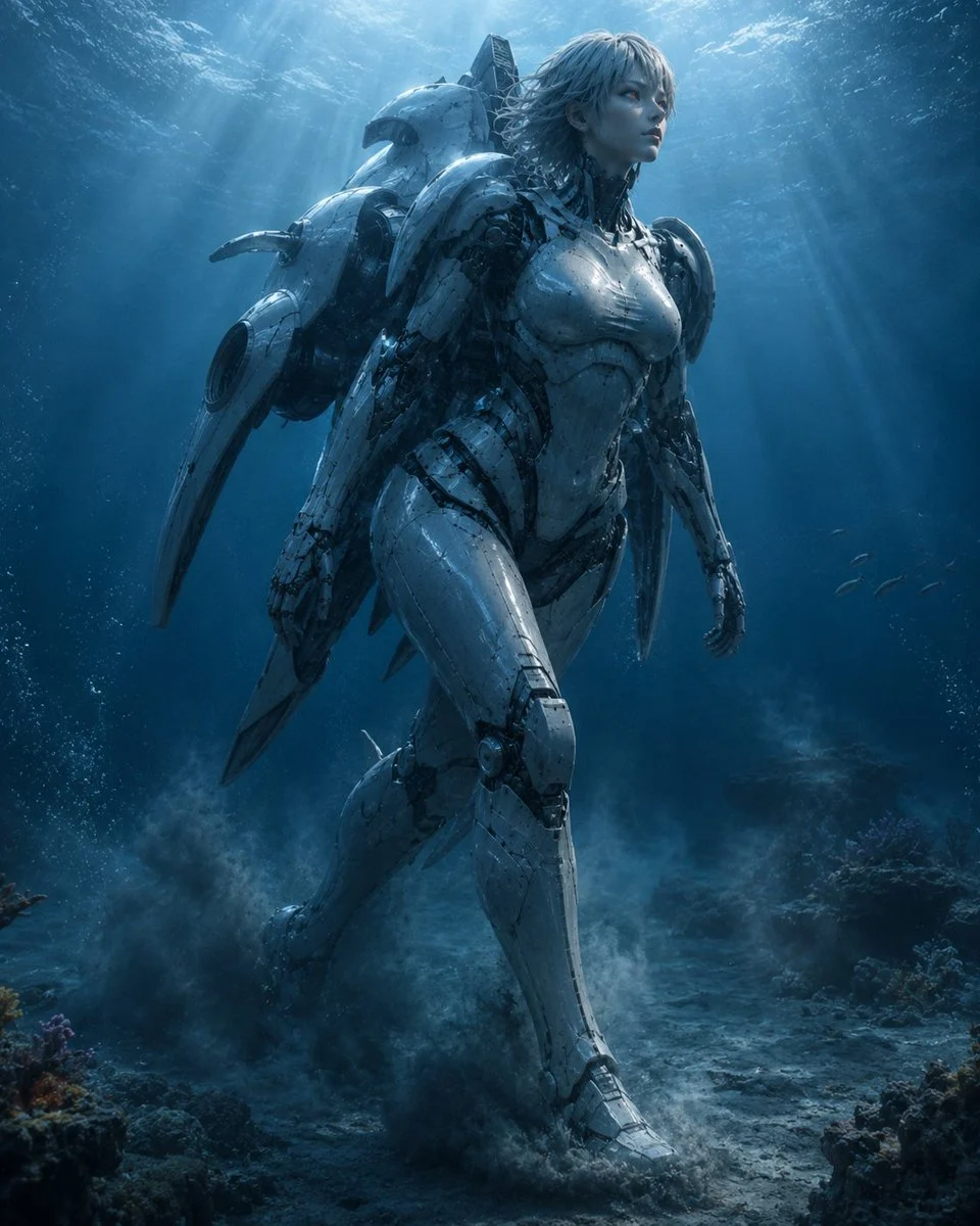 Giant Robot Deep Sea Exploration with character-focused concept art, game-ready styling and detailed fantasy design