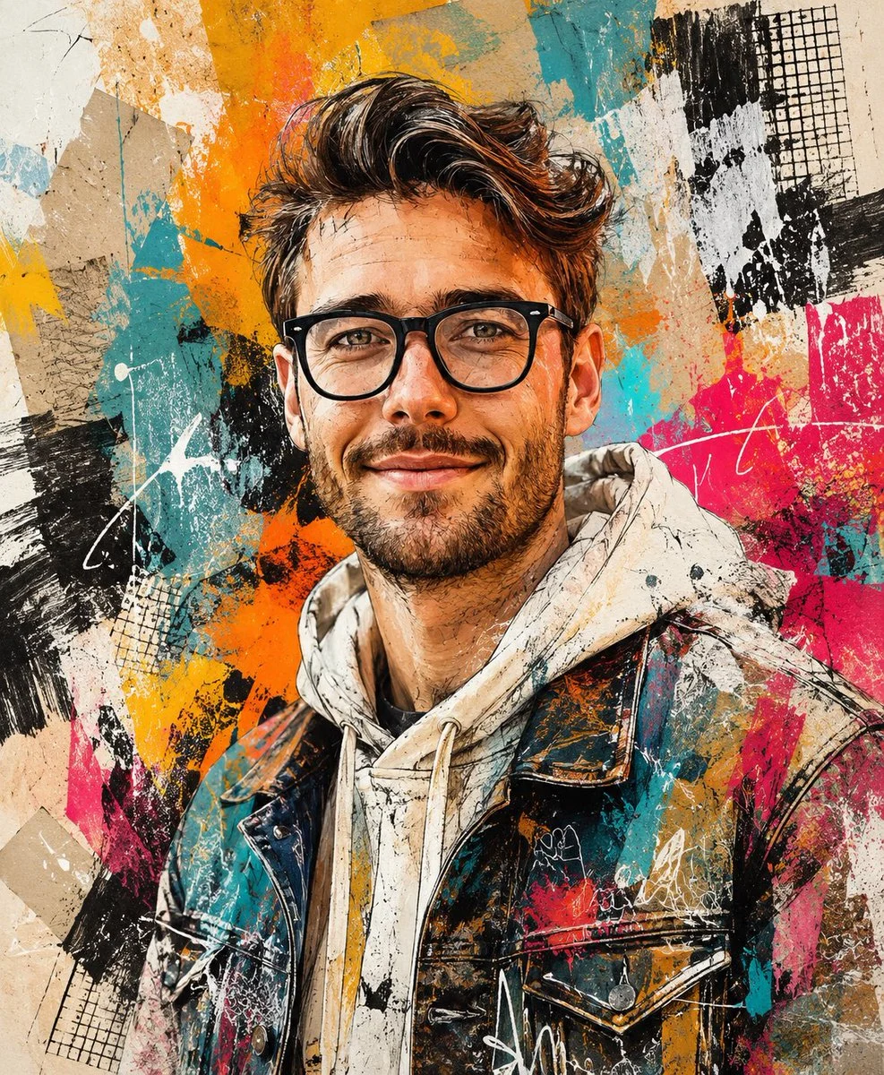 Handcrafted Mixed Media Portrait Painting with polished social media composition, clear subject focus and share-ready visual styling