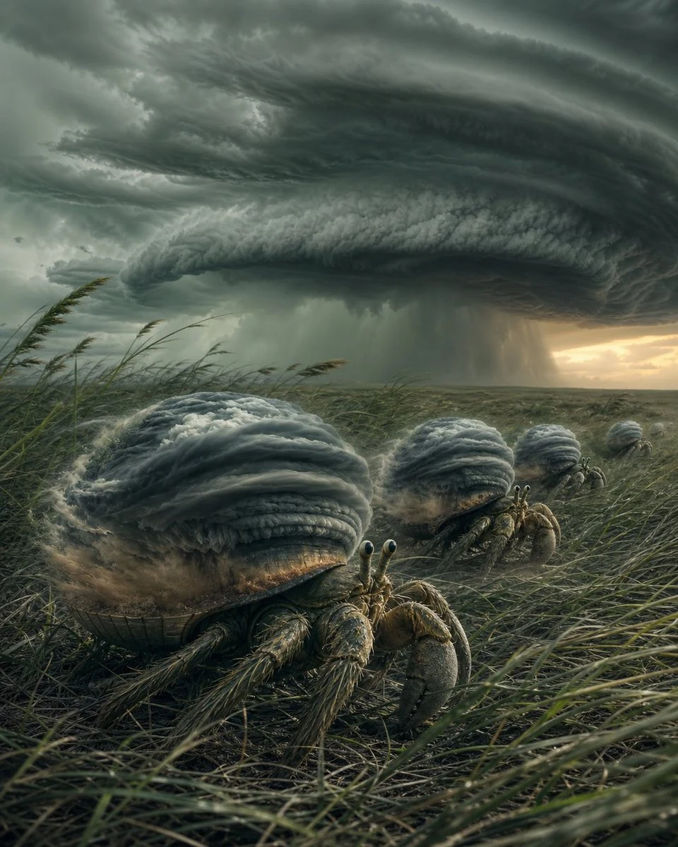 Hermit Crabs Carrying Storm Clouds social media visual