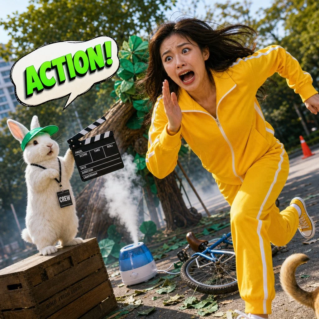 Humorous Hamster Director Scene with character-focused concept art, expressive styling and detailed illustration design