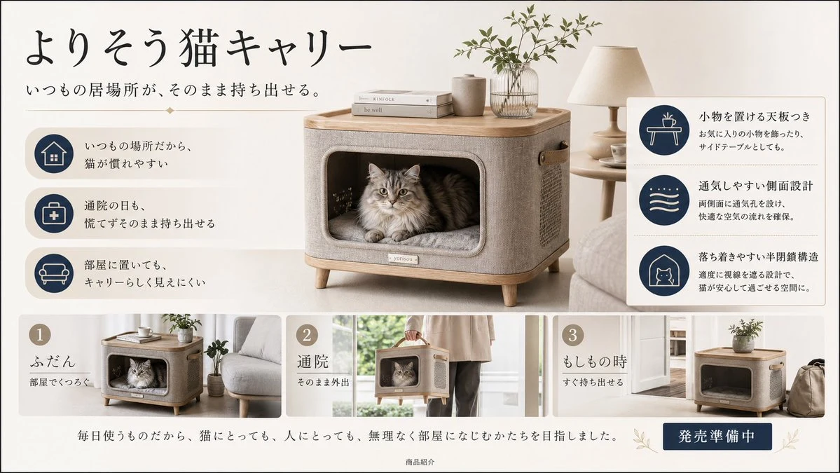 Japanese Cat Carrier Product Ad e-commerce visual