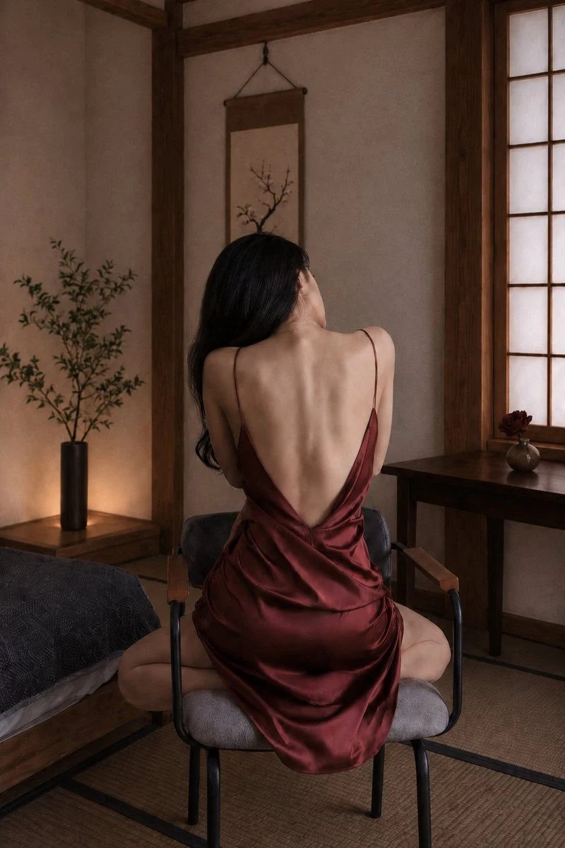 Japanese Modern Back Portrait with Shoji Lighting portrait visual