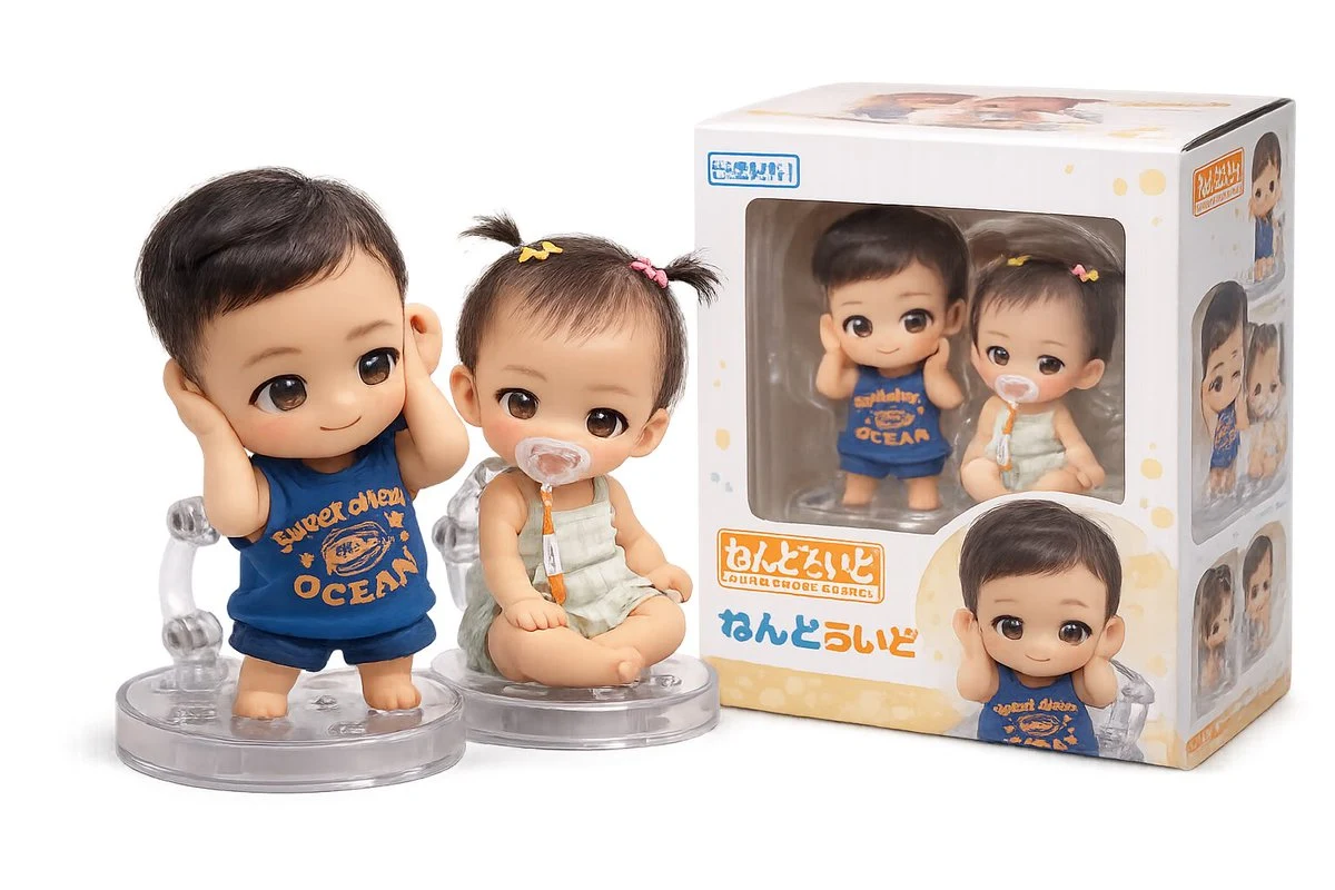Japanese Nendoroid Style Miniature Figure: product ad preview with campaign styling and polished commercial composition.