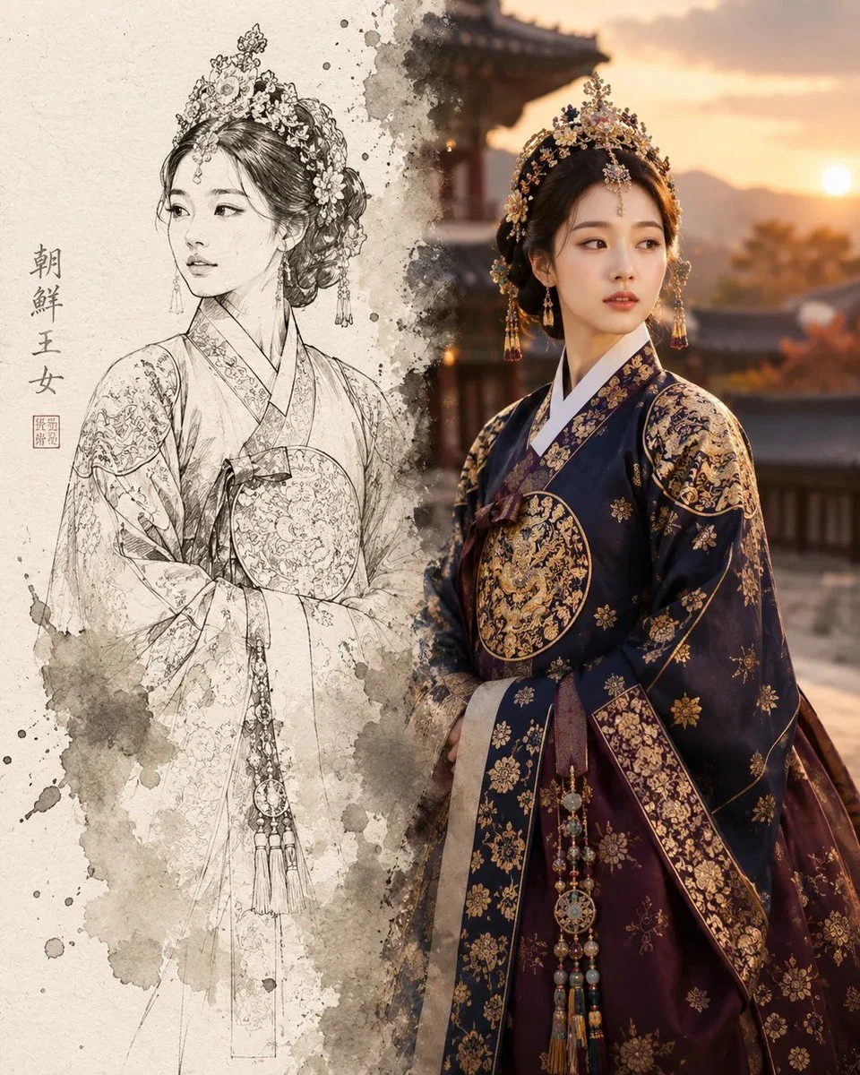 Joseon Dynasty Sketch Reality Split storyboard visual