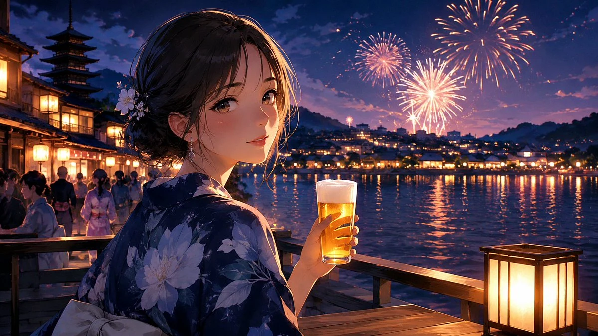 Kyoto Summer Festival Fireworks storyboard visual