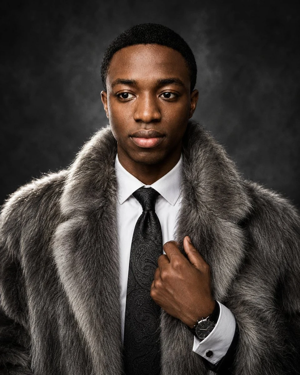 Luxury Fur Coat Editorial Portrait portrait visual