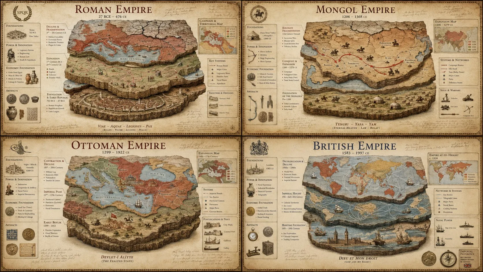 Luxury Civilization Strategy Card with separated components, labeled structure details and technical product-diagram styling