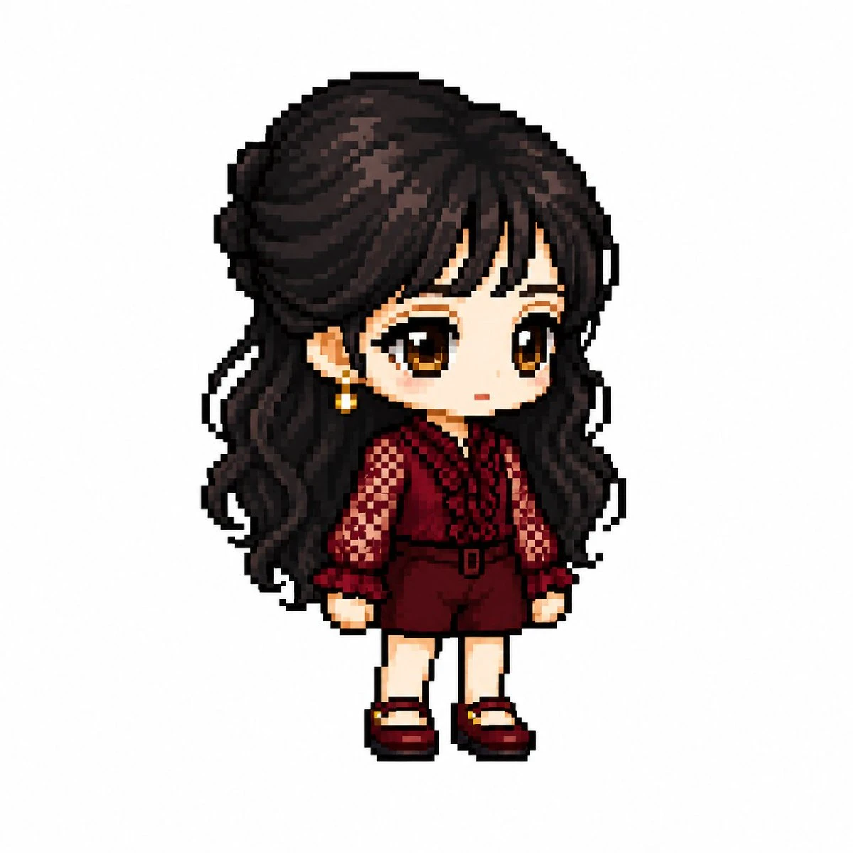 MapleStory-style pixel avatar sprite with game-character proportions, crisp pixel details, and colorful profile-art styling.