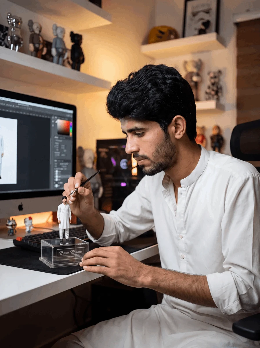 Master Sculptor Miniature Studio ad creative visual