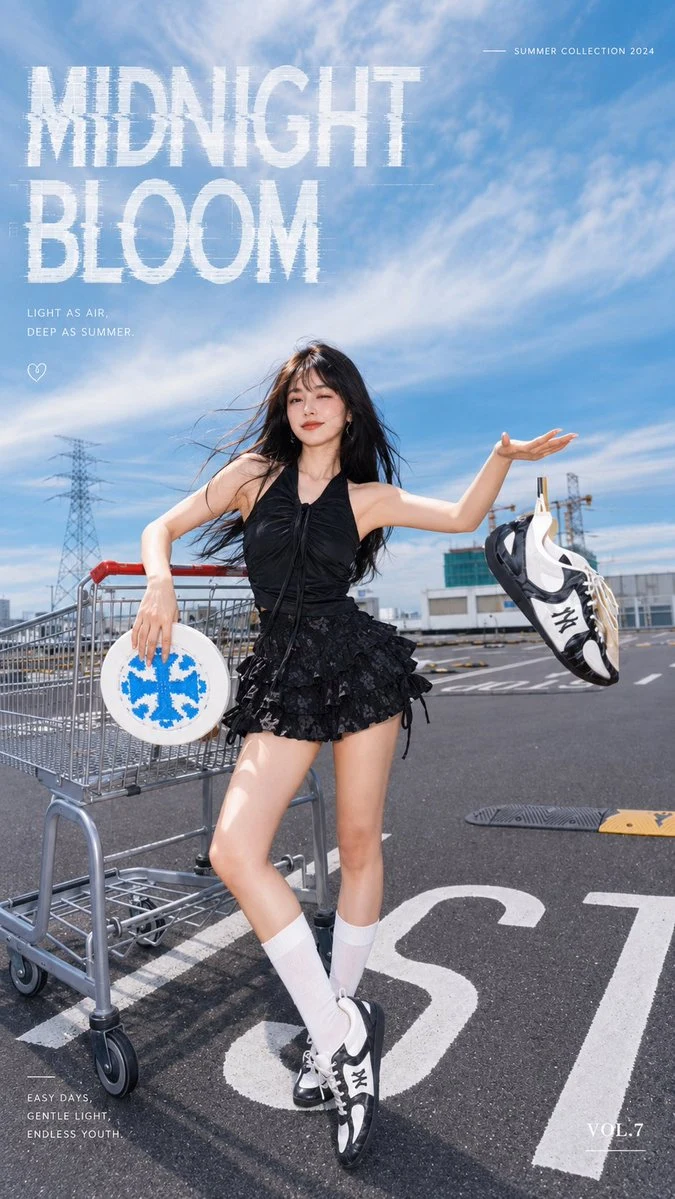 Midnight Bloom Fashion Cover ad creative visual