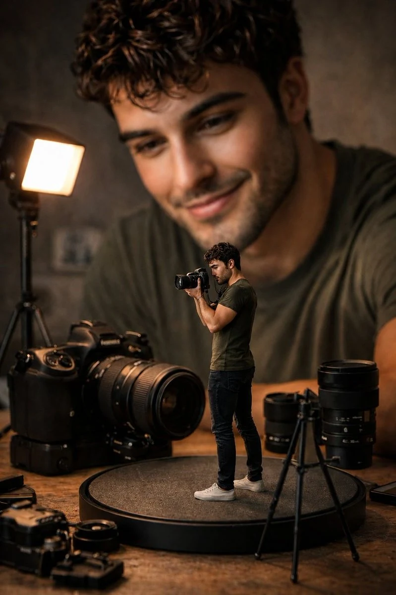 Miniature Photographer Macro Studio Scene social media visual