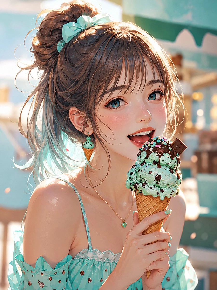 Mint Chip Summer Anime Portrait portrait visual