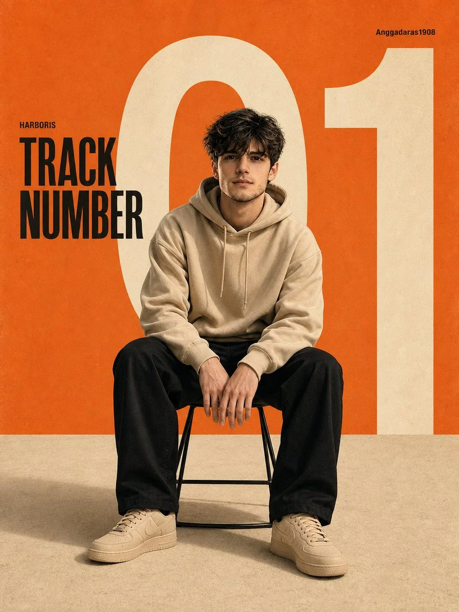 Modern Minimalist Editorial Poster with expressive portrait lighting, detailed styling and a polished editorial mood